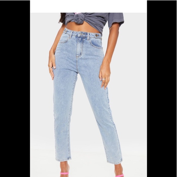 Vintage Wash Button Detail Straight Leg Jean - Picture 1 of 1